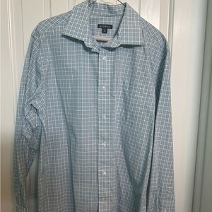 George Men's Light Blue Plaid Shirt